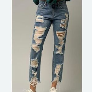 The Rockn Rev Distressed Blue Women's Jeans size 4